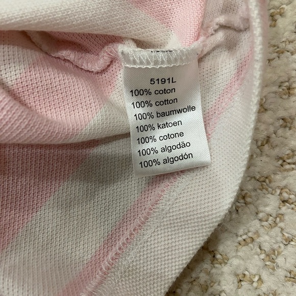 Lacoste Pink & White Striped Polo - Picture 5 of 6